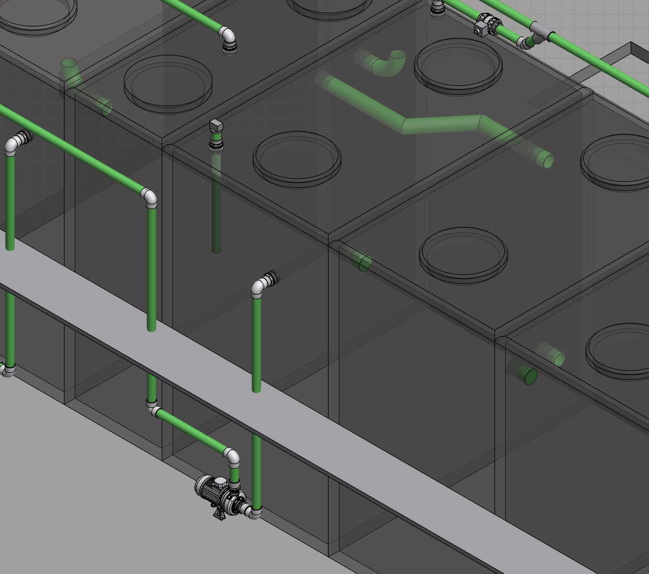 3D-design af procesanlæg med tanke, ventiler og rørføring